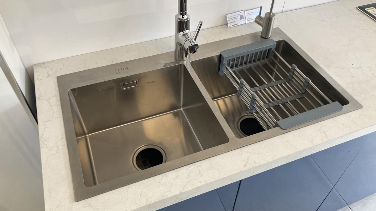 Chậu chén 2 hố inox 304 82x45 cm HITA HD8245C-304