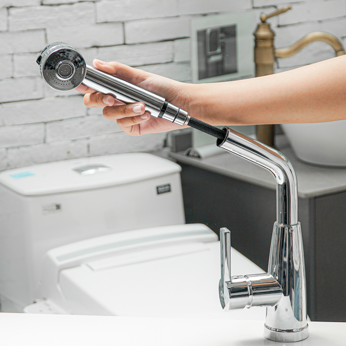 Vòi bếp dây rút nóng lạnh HITA HKS023