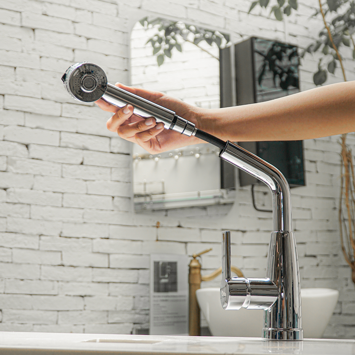 Vòi bếp dây rút nóng lạnh HITA HKS023