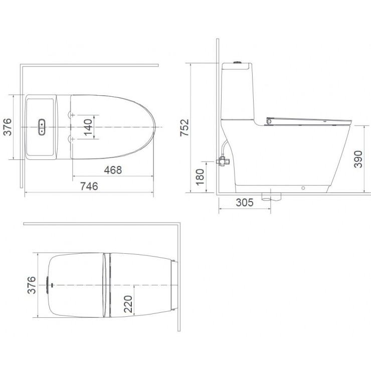 Bồn cầu 2 khối xả cảm ứng nắp điện tử INAX ACT-832 + CW-KB22AVN