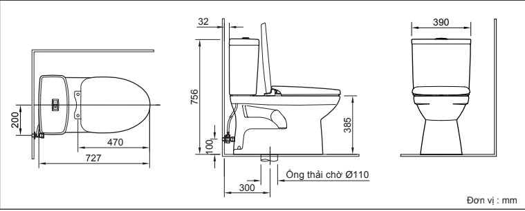 Bồn cầu 2 khối INAX AC-504VAN-2 (AC504VAN2) nắp đóng êm