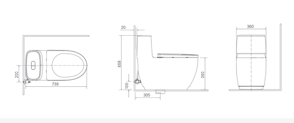 Bồn cầu 1 khối nắp điện tử INAX AC-1052 + CW-H18VN