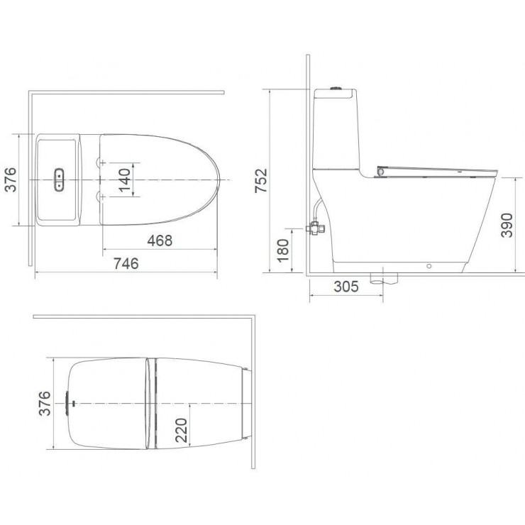 Bồn cầu 2 khối nắp điện tử INAX AC-832 + CW-KA22AVN