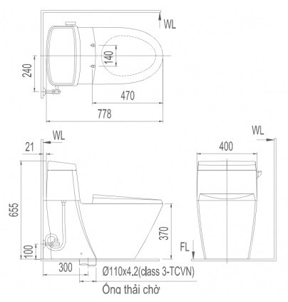 Bồn cầu 1 khối nắp điện tử INAX AC-918R + CW-H17VN