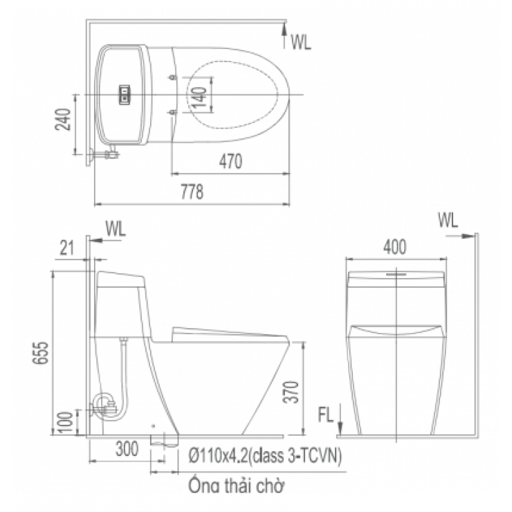Bồn cầu 1 khối nắp điện tử INAX AC-918R + CW-KA22AVN