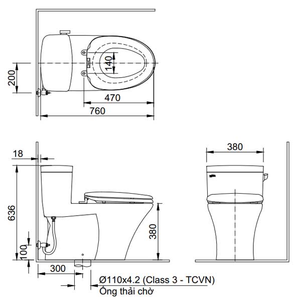 Bồn cầu 1 khối nắp điện tử INAX AC-991R + CW-H17VN