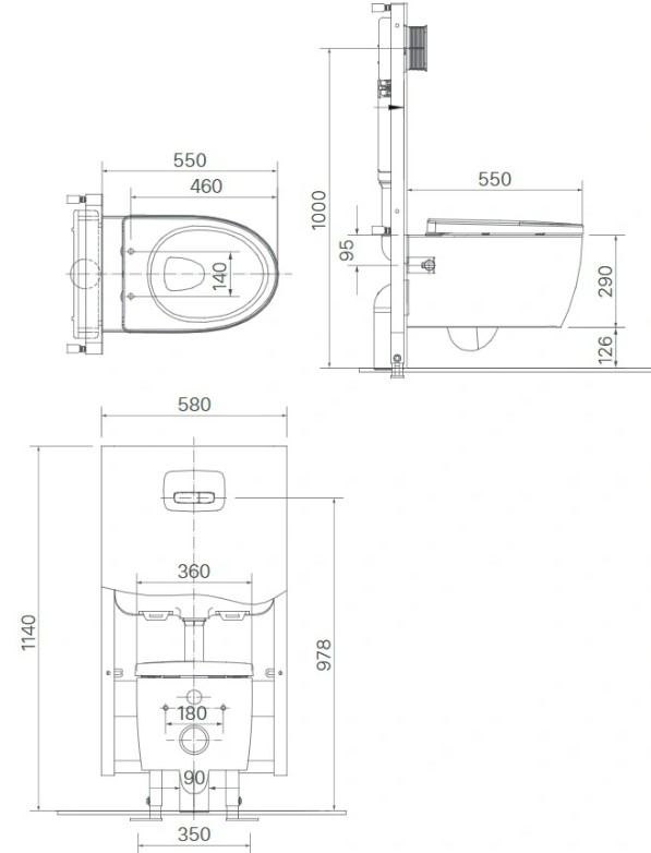 Bồn cầu treo tường nắp điện tử INAX AC-952 + CW-KB22AVN