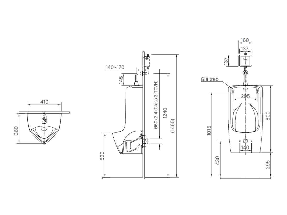 Bồn tiểu nam INAX AU-411V (AU411V)