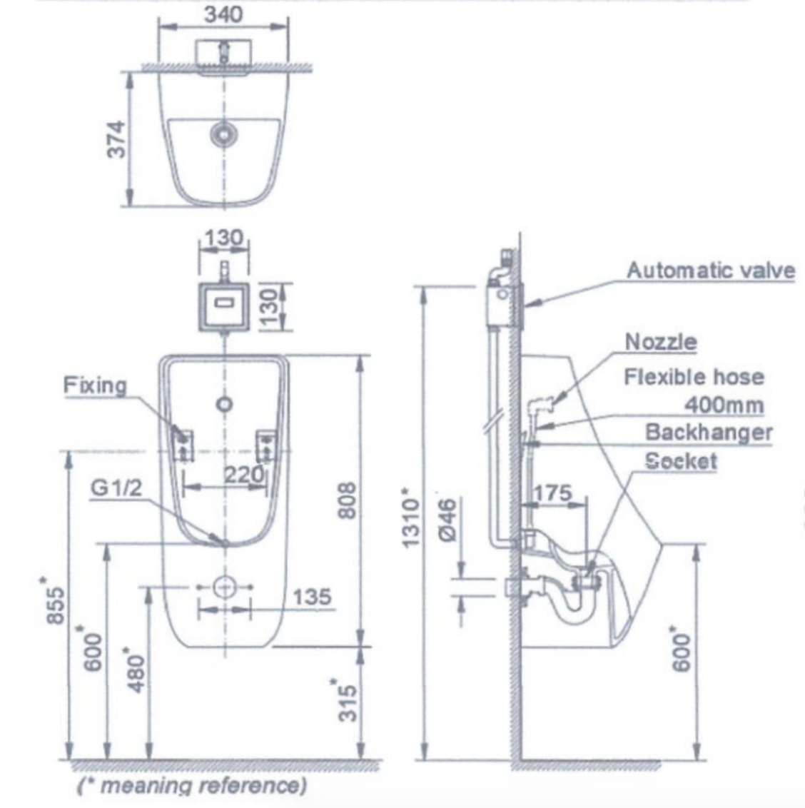 Bồn tiểu nam INAX AU-468VAC (AU468VAC)