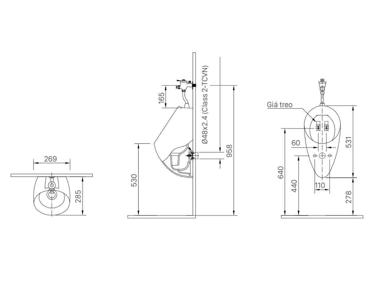 Bồn tiểu nam INAX U-117V (U117V)