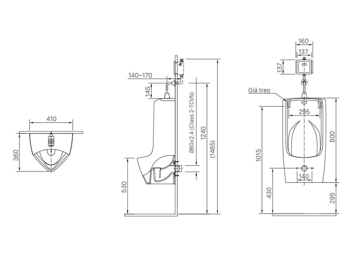 Bồn tiểu nam INAX U-411V (U411V)