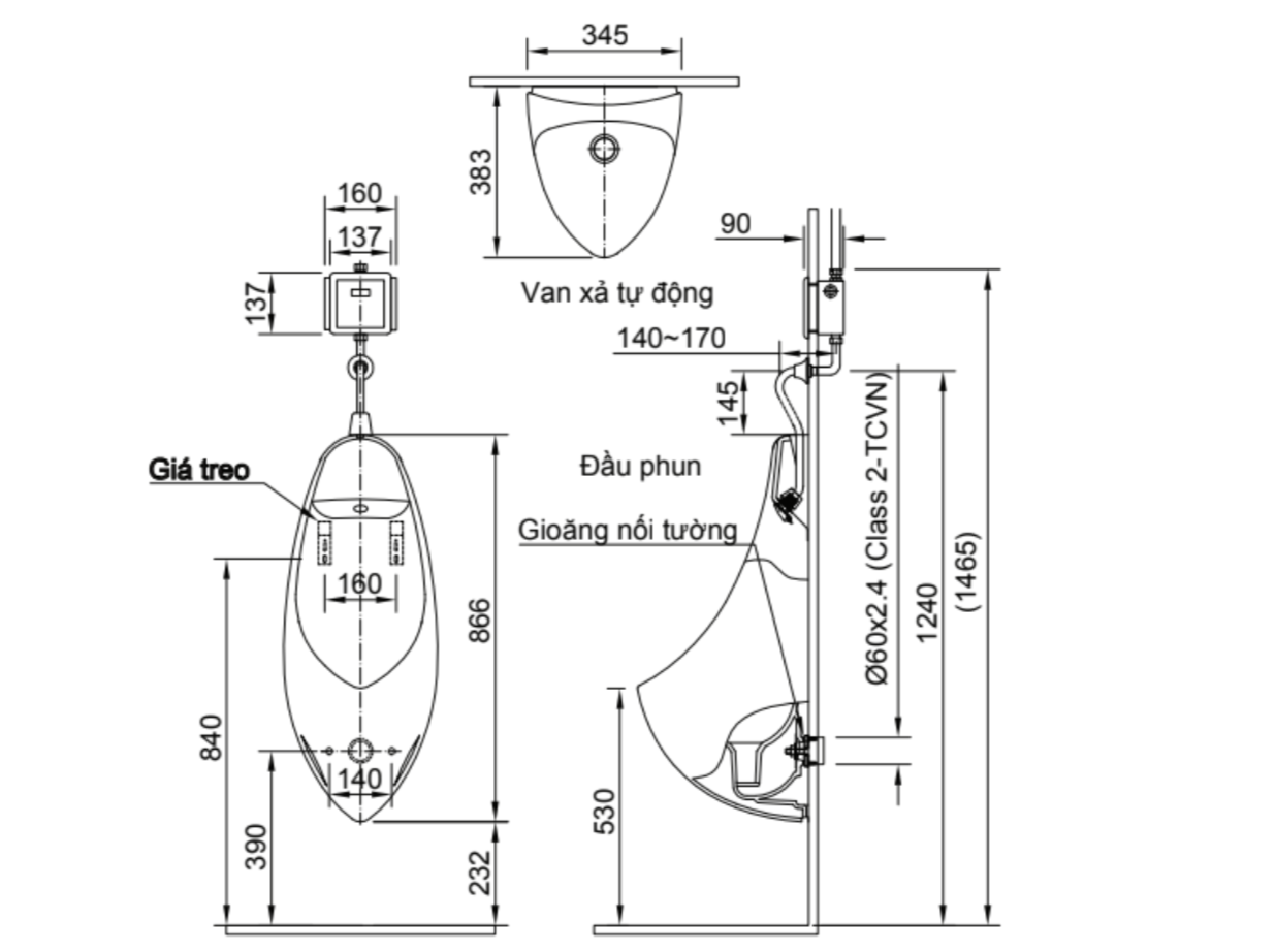 Bồn tiểu nam INAX U-417V (U417V)