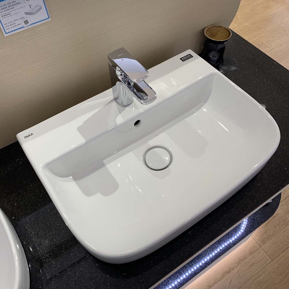Chậu rửa lavabo đặt bàn INAX AL-632V (AL632V) (AL-632VFC) men Aqua Ceramic