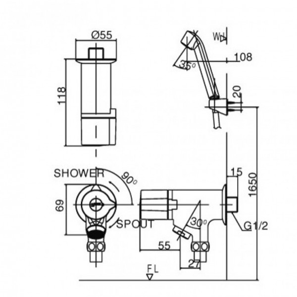Bộ vòi sen tắm lạnh INAX BFV-10 (BFV10)