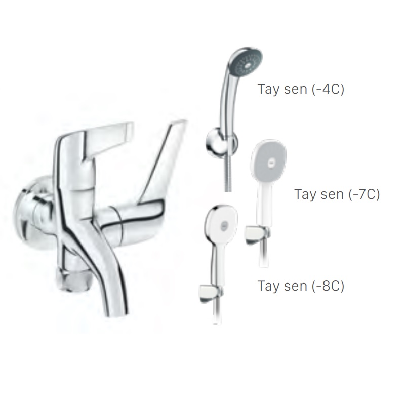 Bộ vòi sen tắm lạnh INAX BFV-17-7C còn có các tùy chọn kết hợp với tay sen tắm
