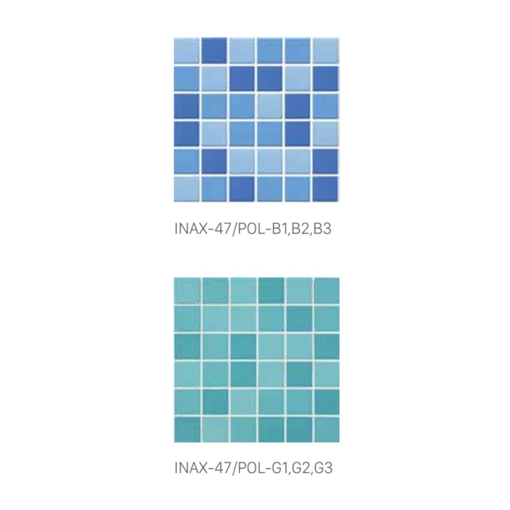 Gạch hồ bơi INAX 47 x 47 47/POL-B1,2,3: G1,2,3