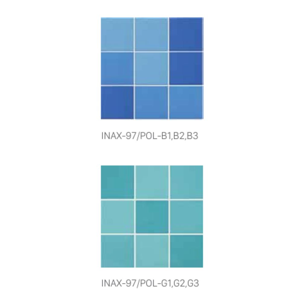 Gạch hồ bơi INAX 97 x 97 97/POL-B1,2,3: G1,2,3