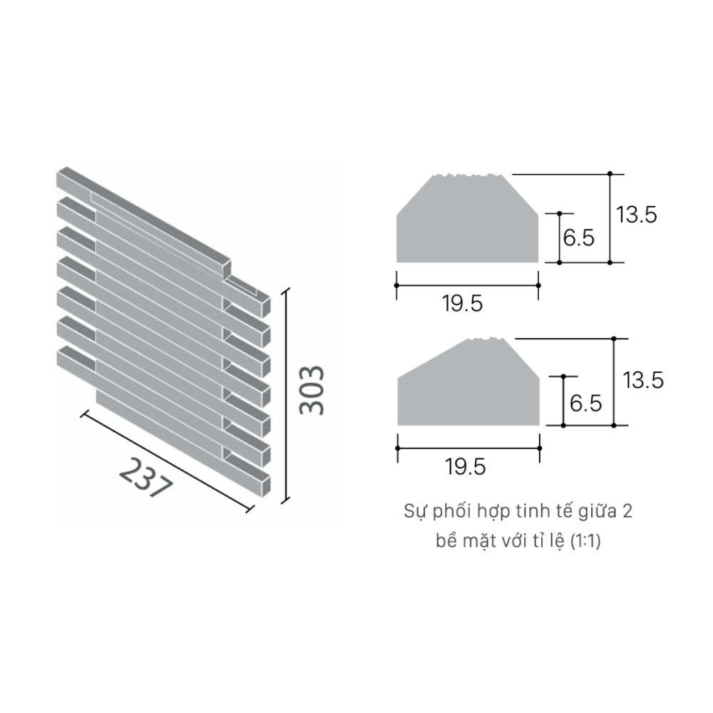 Gạch ốp tường HOSOWARI BORDER RANDOM INAX HAL-20BR/HB