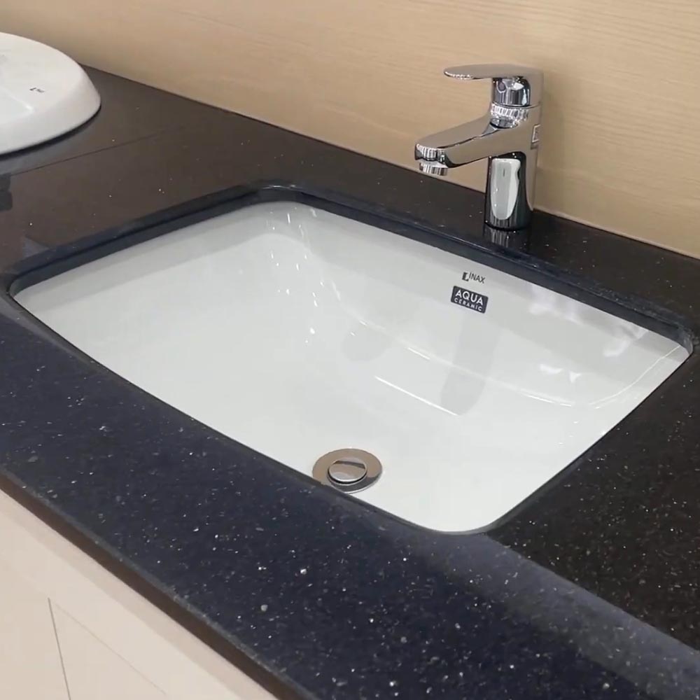 Chậu rửa mặt lavabo âm bàn INAX AL-2298V/BW1 men Aqua Ceramic