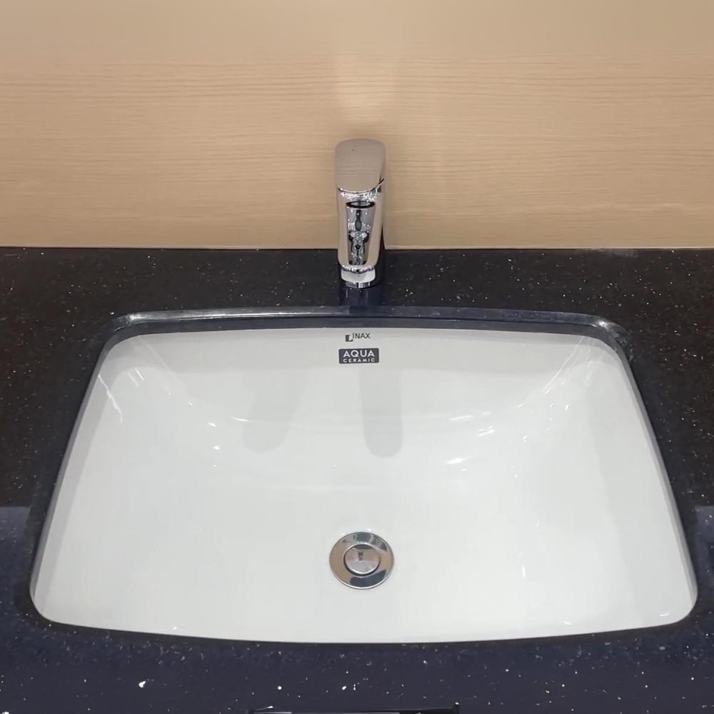 Chậu rửa mặt lavabo âm bàn INAX AL-2298V/BW1 men Aqua Ceramic