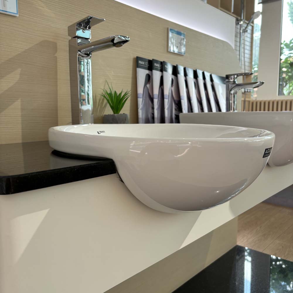Chậu rửa mặt lavabo bán âm INAX AL-333V (AL333V) men Aqua Ceramic