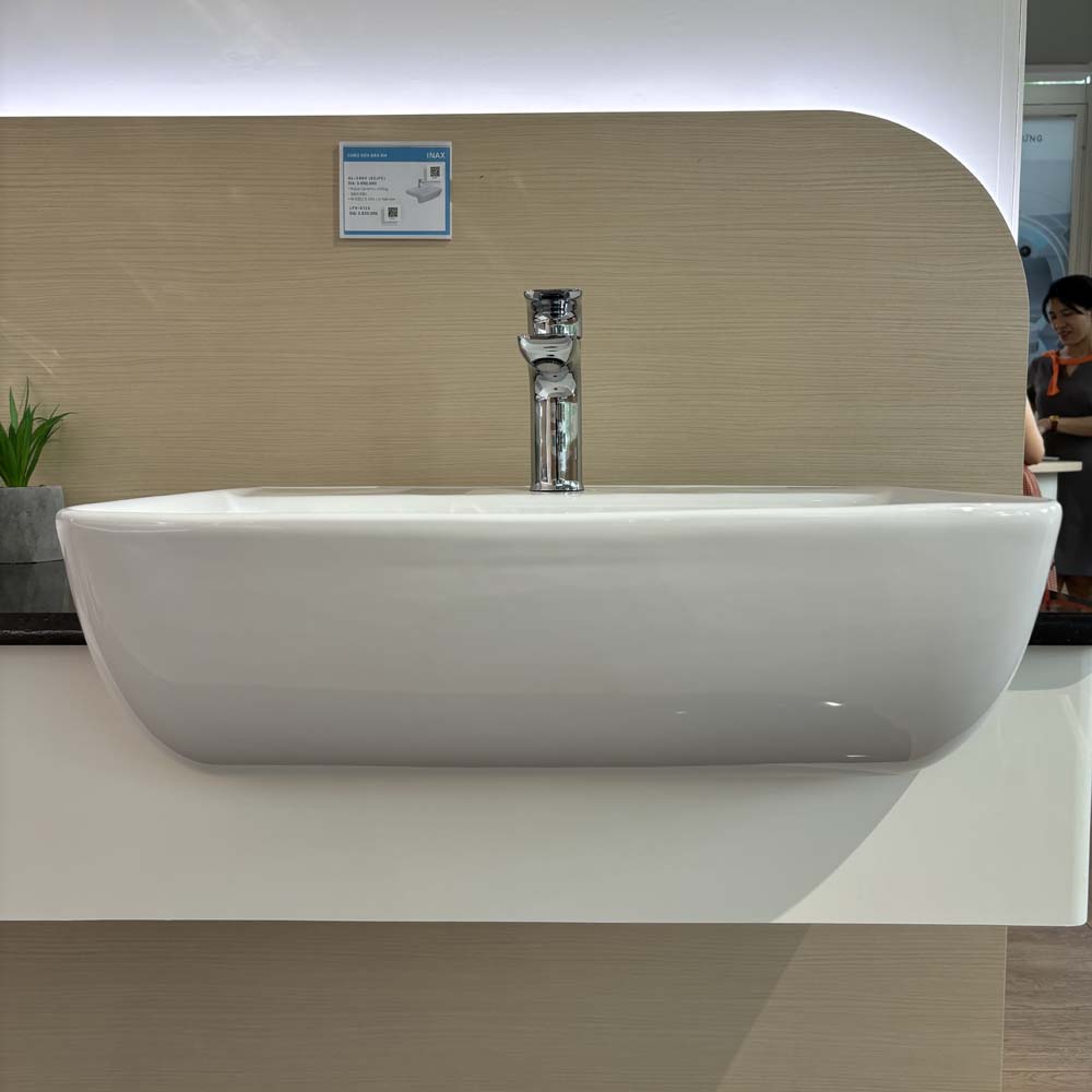 Chậu rửa mặt lavabo bán âm INAX AL-345V (AL345V) (AL-345VFC) men Aqua Ceramic