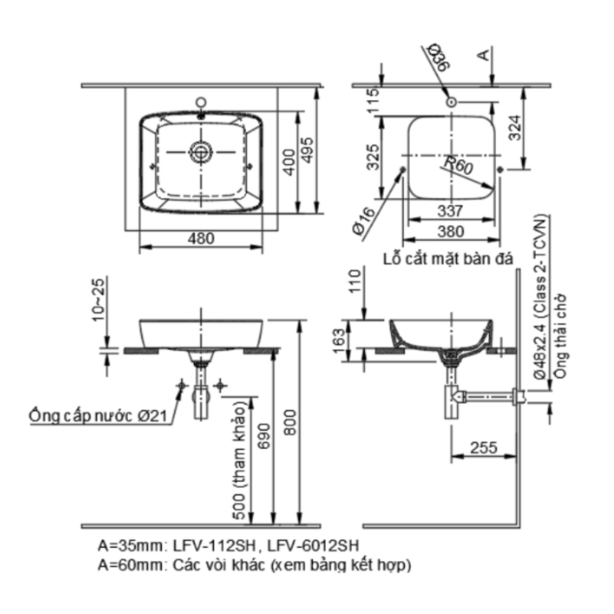 Chậu rửa lavabo đặt bàn INAX AL-369V