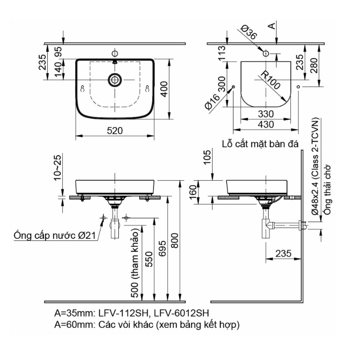 Chậu rửa lavabo đặt bàn INAX AL-638V