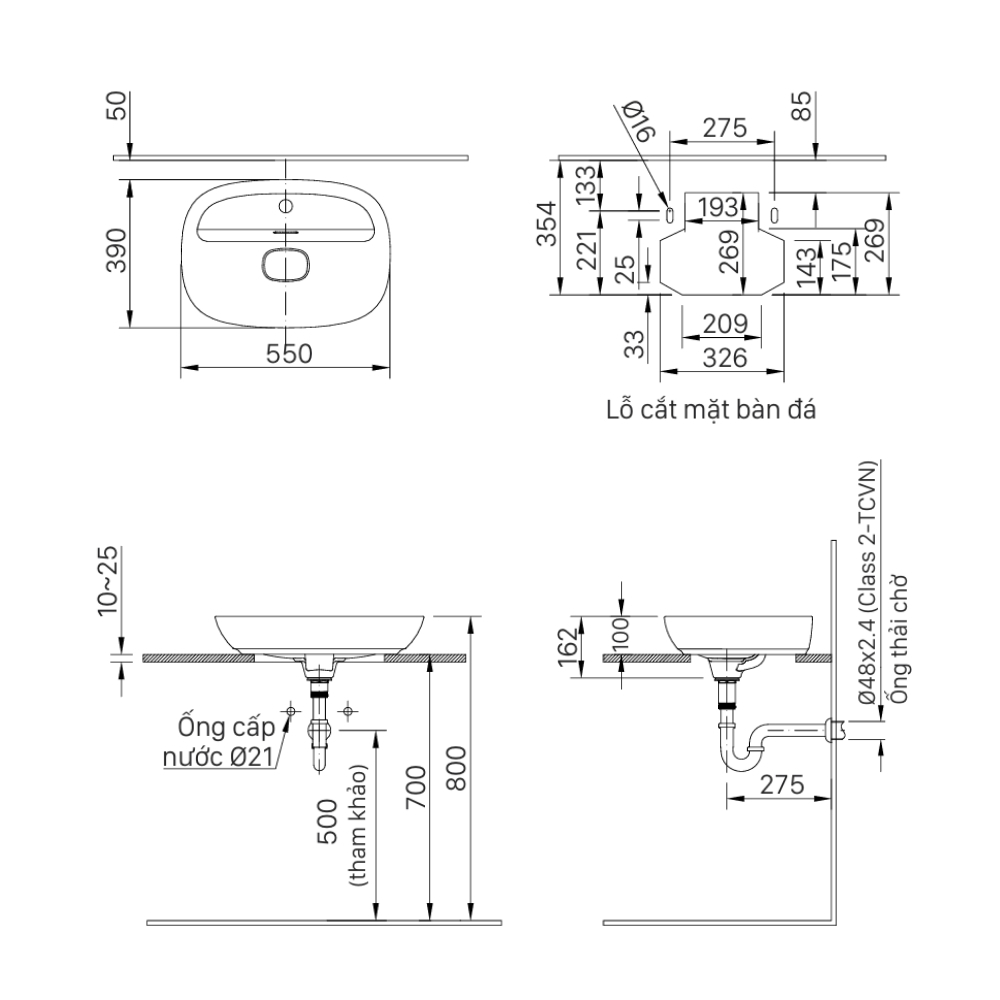 Chậu rửa lavabo đặt bàn INAX AL-662V