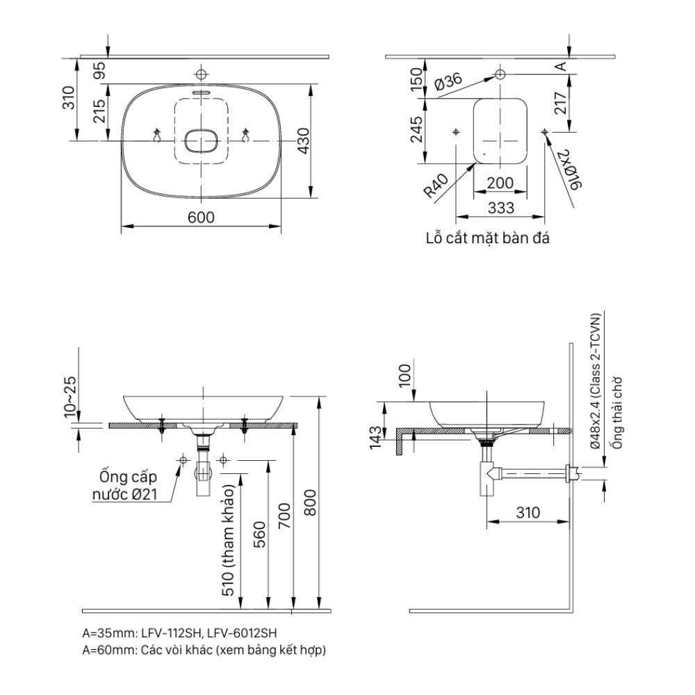Chậu rửa lavabo đặt bàn INAX AL-682V