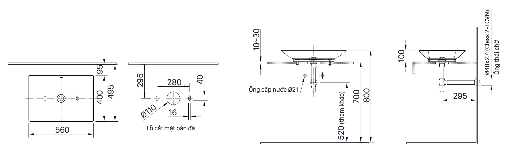 Chậu rửa lavabo đặt bàn INAX AL-S610V (ALS610V) men Aqua Ceramic