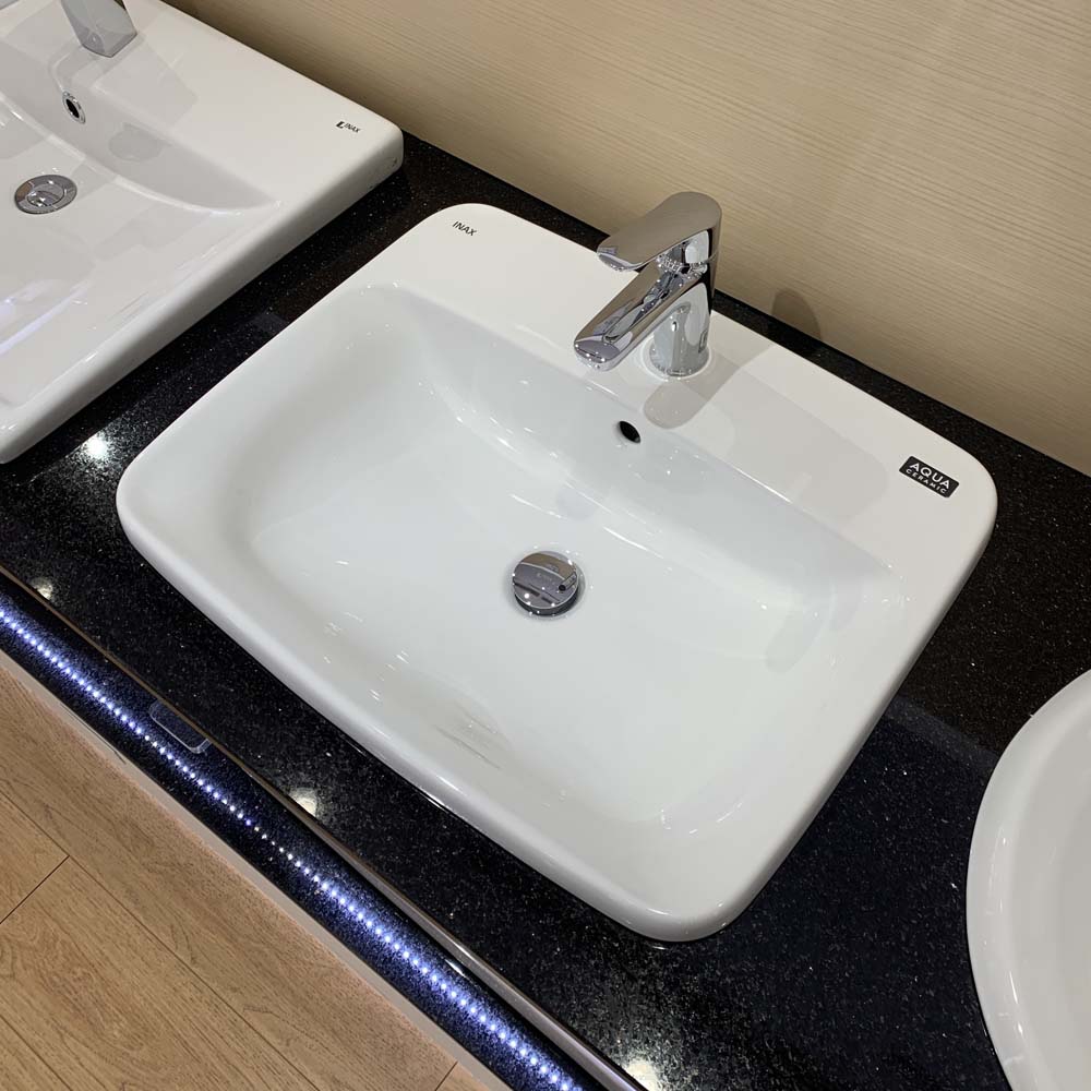 Chậu lavabo dương vành INAX AL-2398V (AL2398V) (AL-2398VFC) men Aqua Ceramic