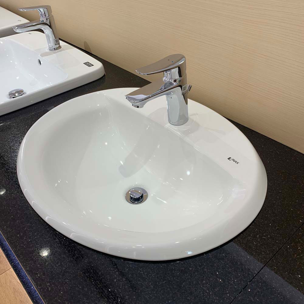Chậu lavabo dương vành INAX L-2395V (L2395V) (L-2395VFC)