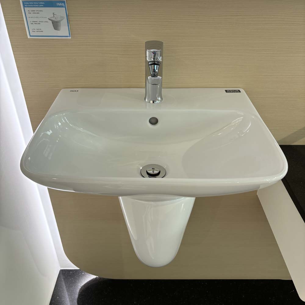 Chậu rửa lavabo treo tường INAX AL-289V (AL289V) (AL-289VFC) men Aqua Ceramic