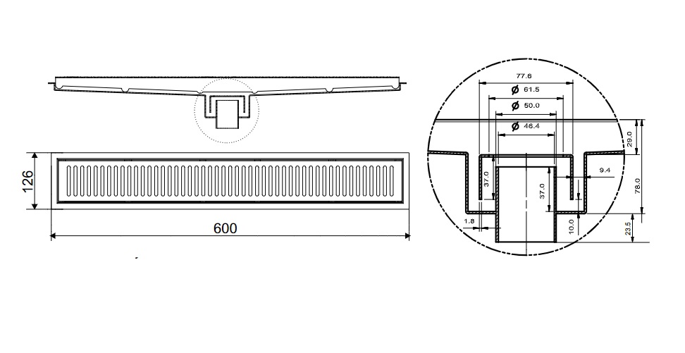 Phễu thoát sàn INAX PBFV-600 (PBFV600)