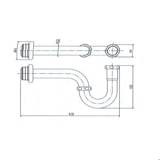Bản vẽ kỹ thuật ống thải chữ P INAX A-678P