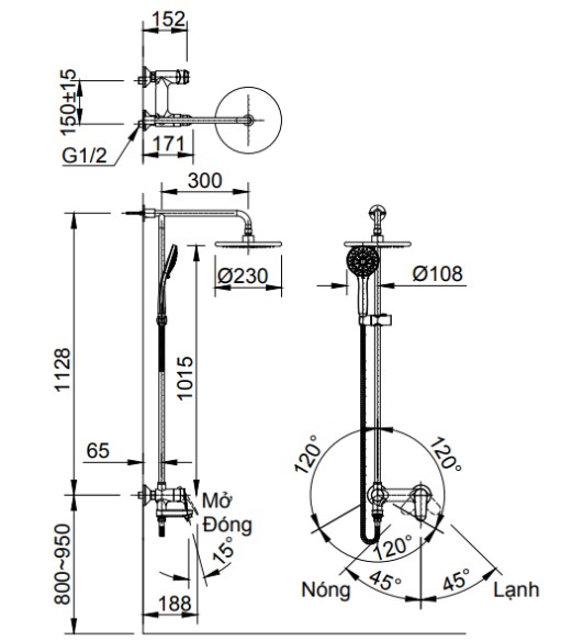 Sen cây nóng lạnh INAX BFV-915S (BFV915S)