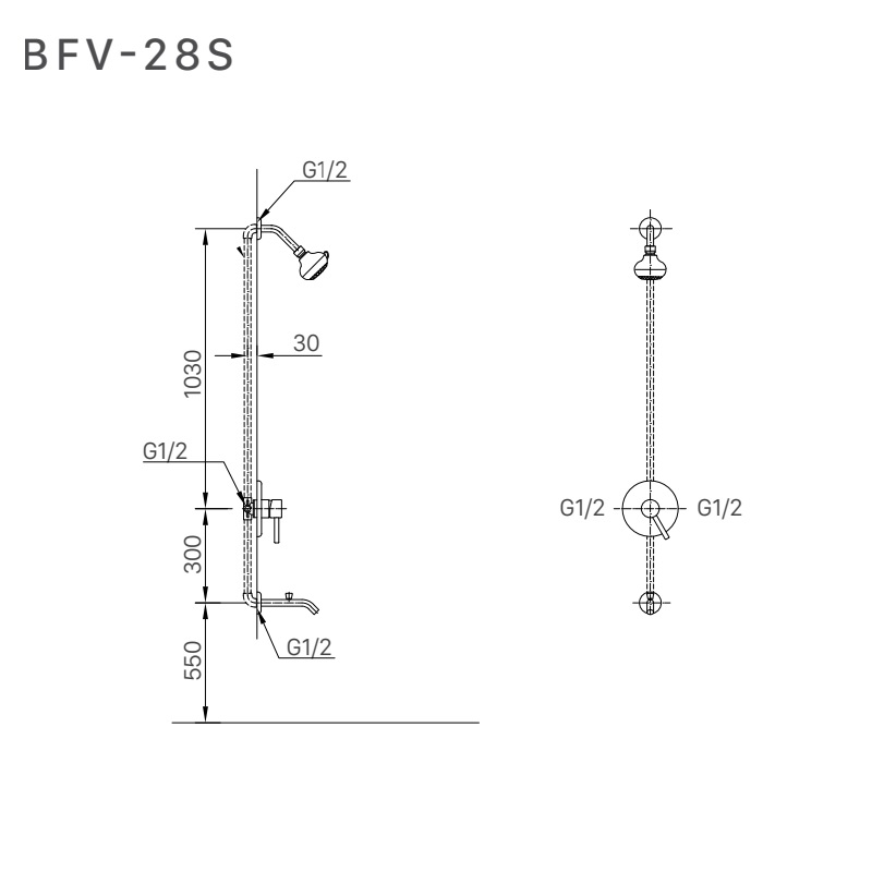 Bộ sen tắm âm tường INAX BFV-28S (BFV28S) nóng lạnh