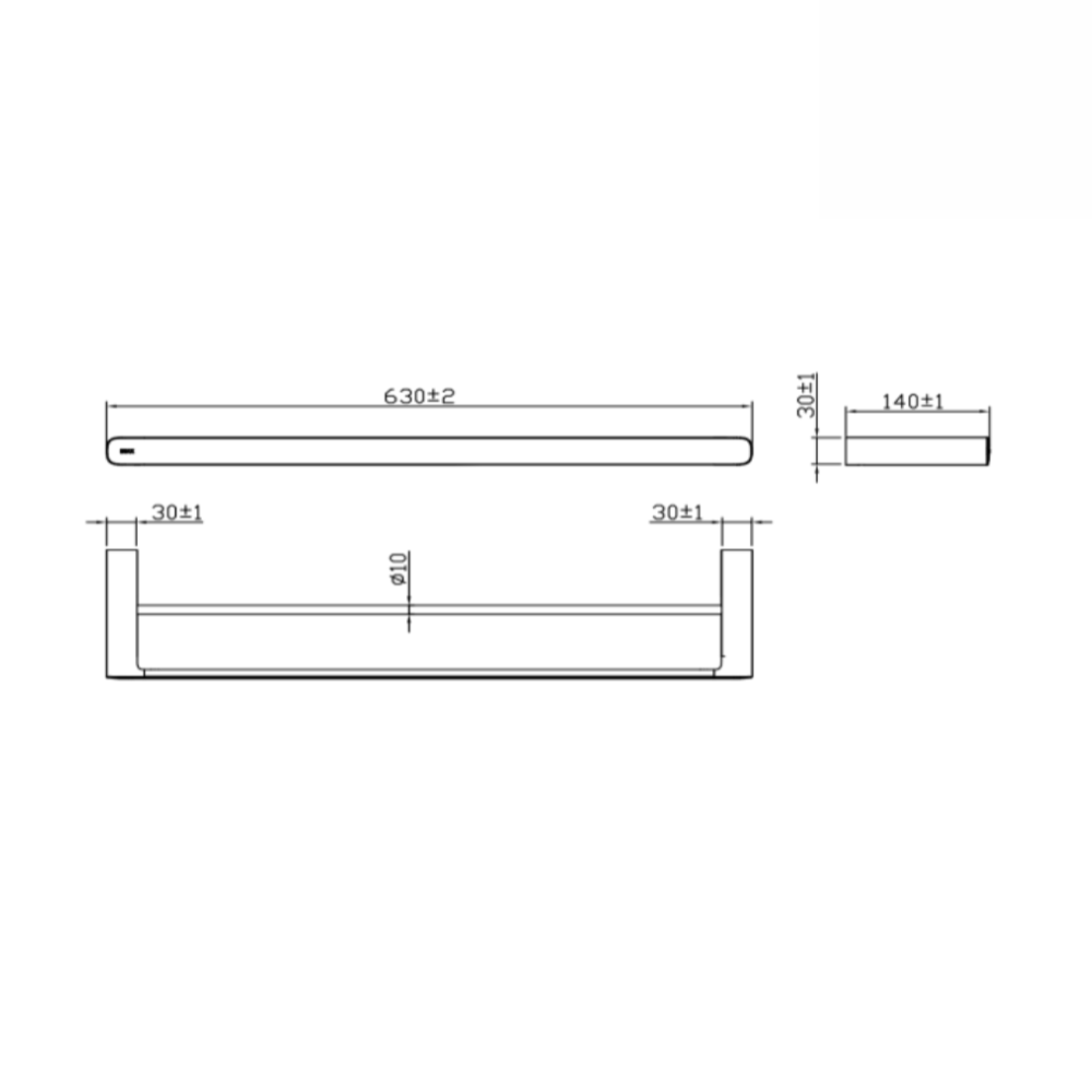 Bản vẽ kỹ thuật thanh treo khăn đôi INAX KFS-945VW