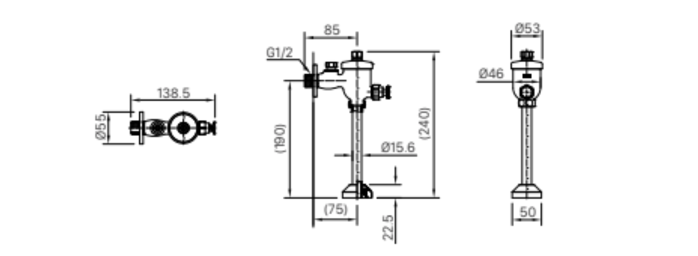 Van Xả Ấn Bồn Tiểu Inax Kiểu Ấn UF-7V (UF7V)