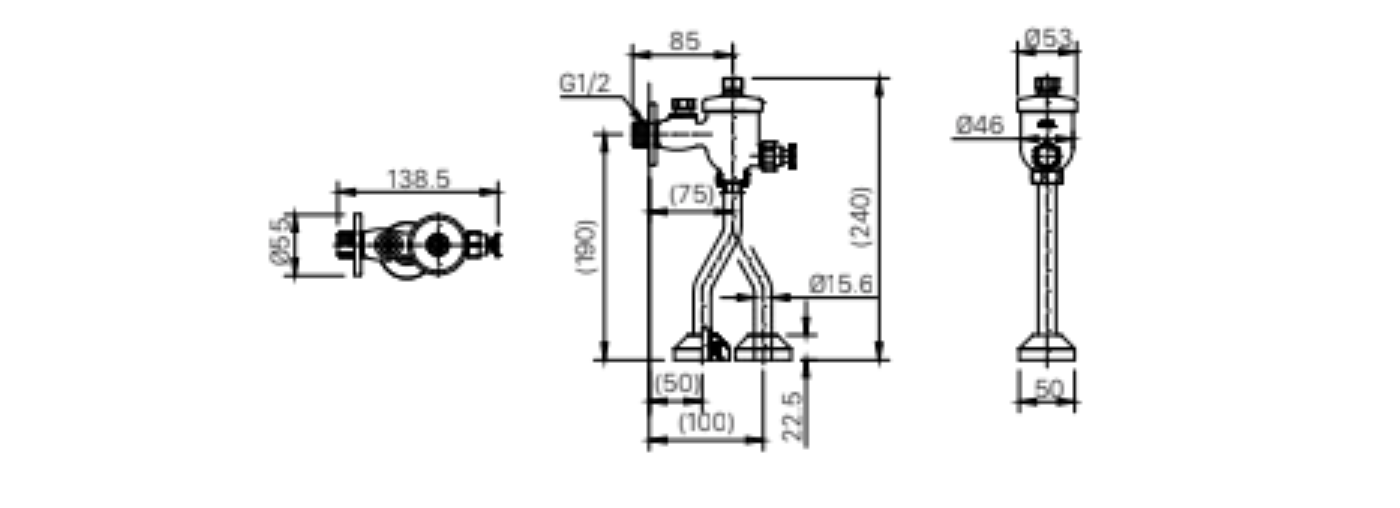 Van Xả Ấn Bồn Tiểu Inax Kiểu Ấn UF-8V (UF8V)