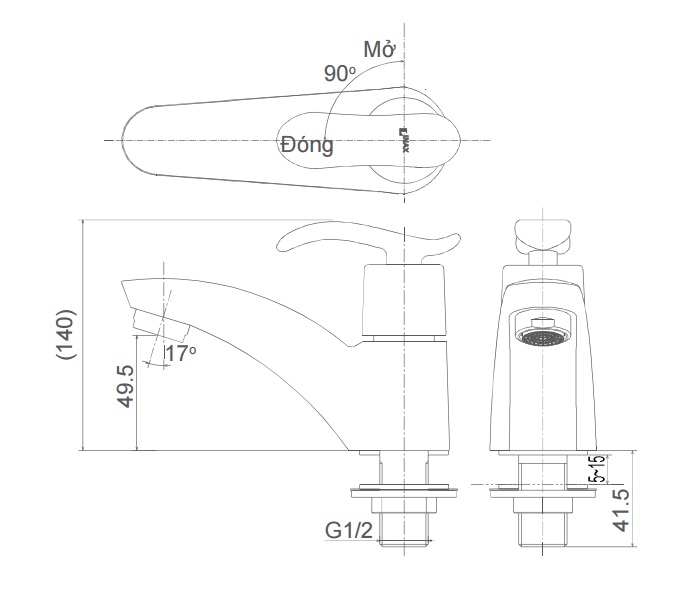 Vòi chậu lavabo lạnh INAX LFV-11AP (LFV11AP) (gồm A-325PS)