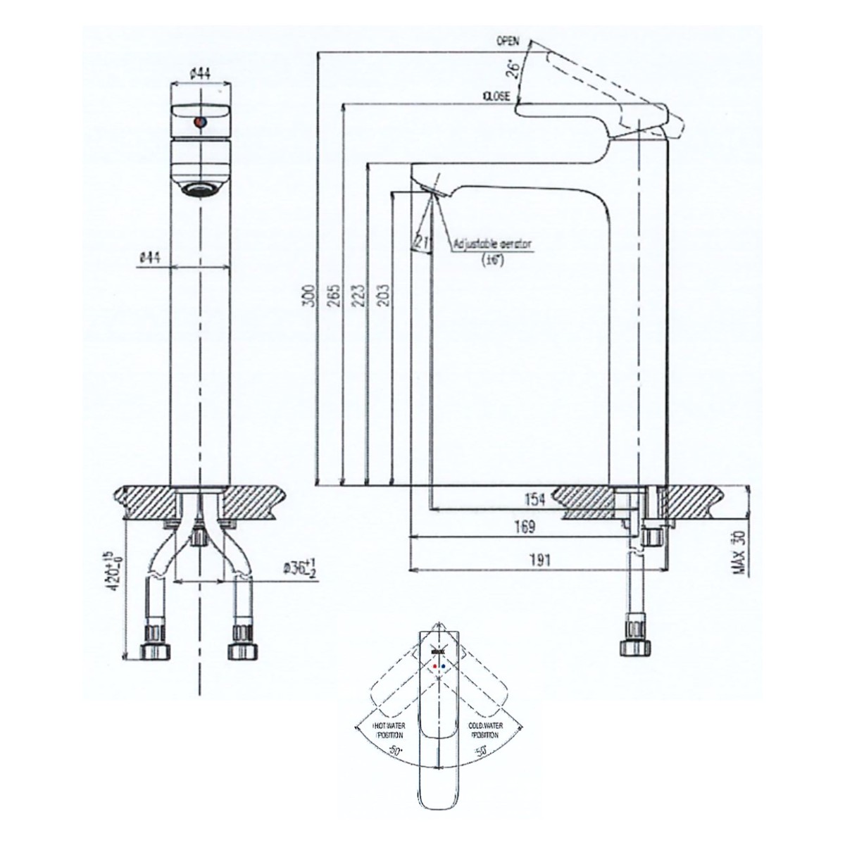 Vòi chậu lavabo nóng lạnh INAX LFV-632SH