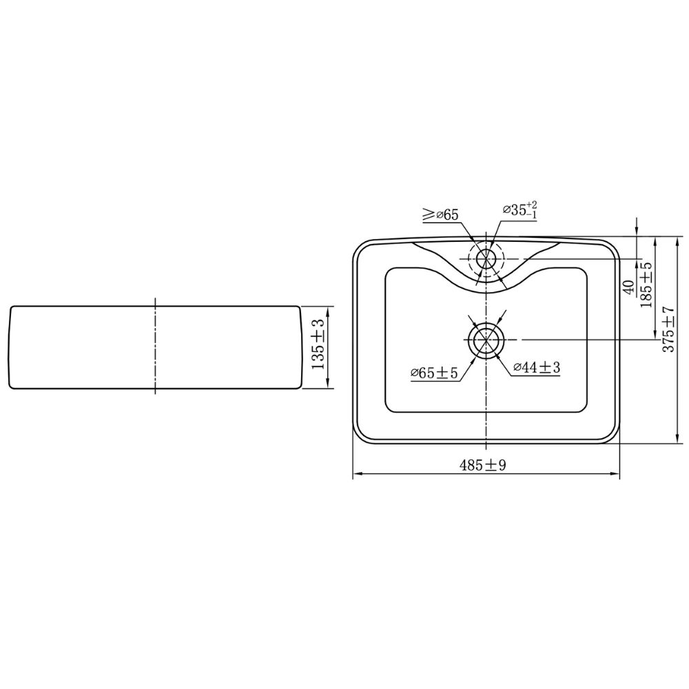 Chậu rửa mặt lavabo đặt bàn JOMOO 12812-1/11P-I011