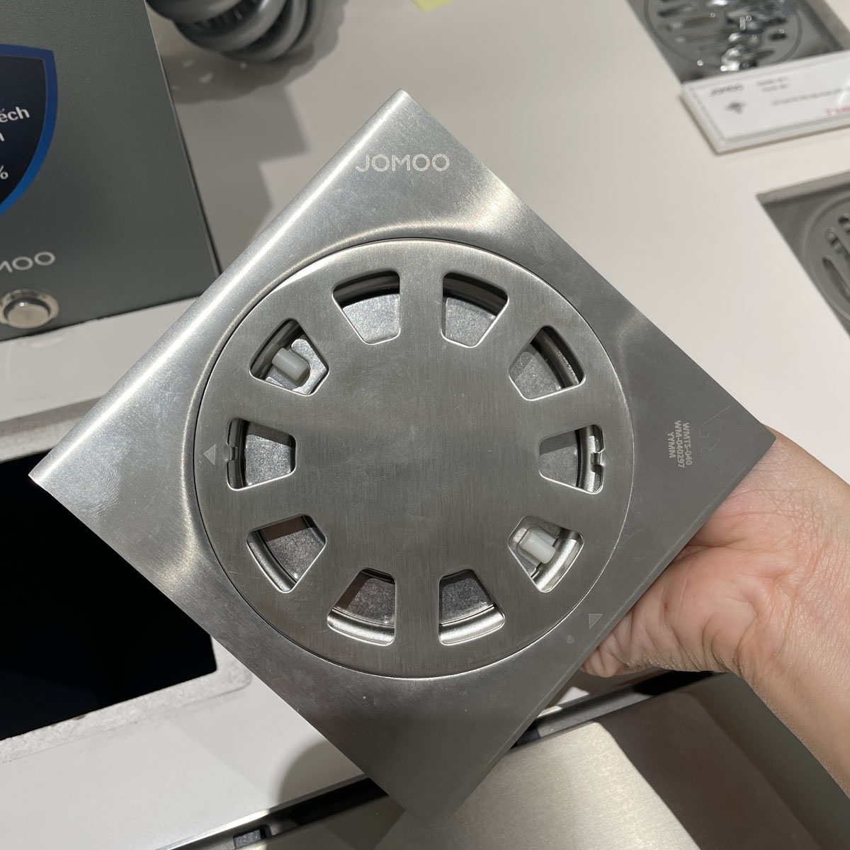 Phễu thoát sàn 12x12cm ngăn mùi JOMOO 92161-7B-I021