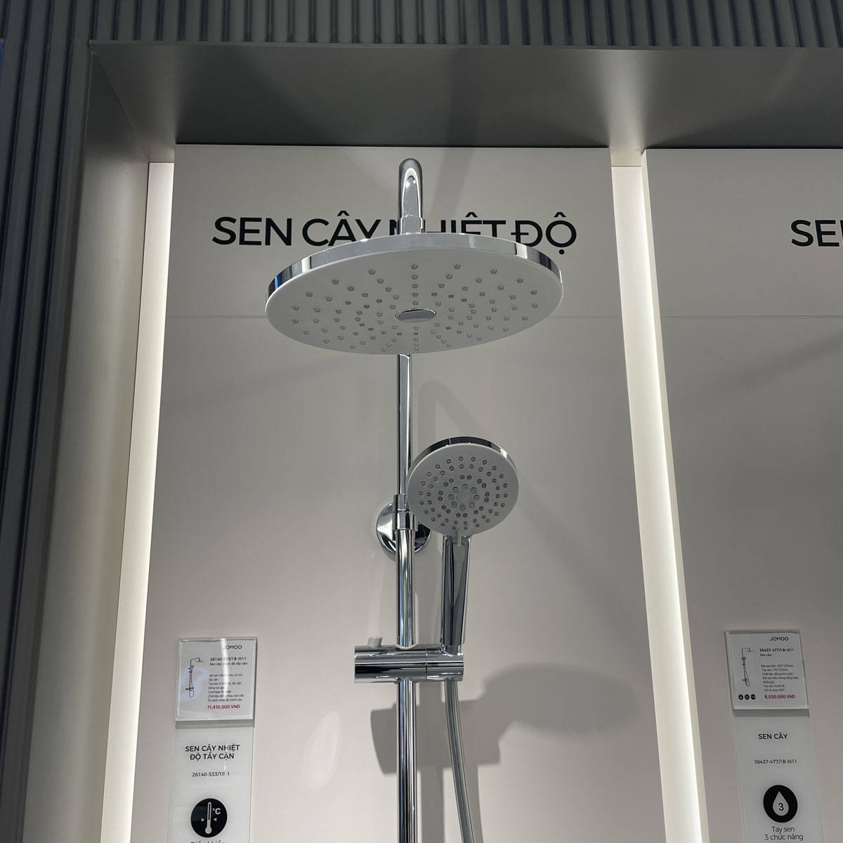 Sen cây tắm đứng ổn nhiệt có tẩy cặn JOMOO 26140-533/1B-I011