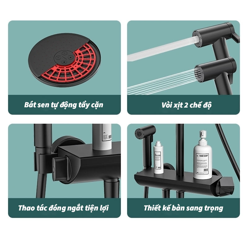 Sen cây tắm đứng ổn nhiệt có tẩy cặn JOMOO 26163-644/1B-I011