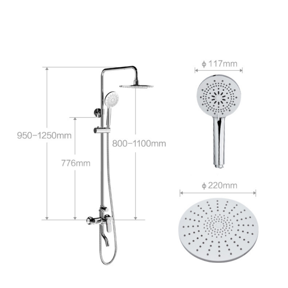 Sen cây tắm đứng nóng lạnh xám ghi JOMOO 36457-592/HBS-1