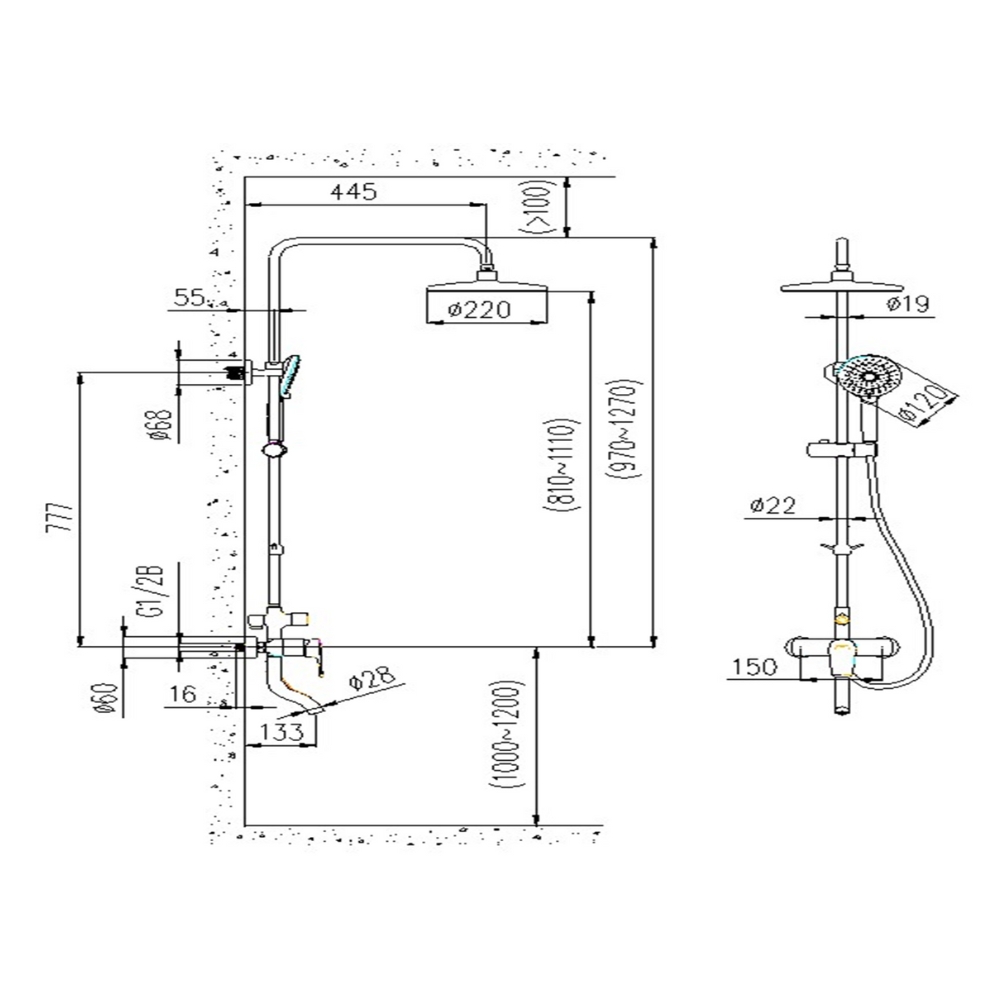 Sen cây tắm đứng nóng lạnh có tẩy cặn JOMOO 36631-576/1B-I011