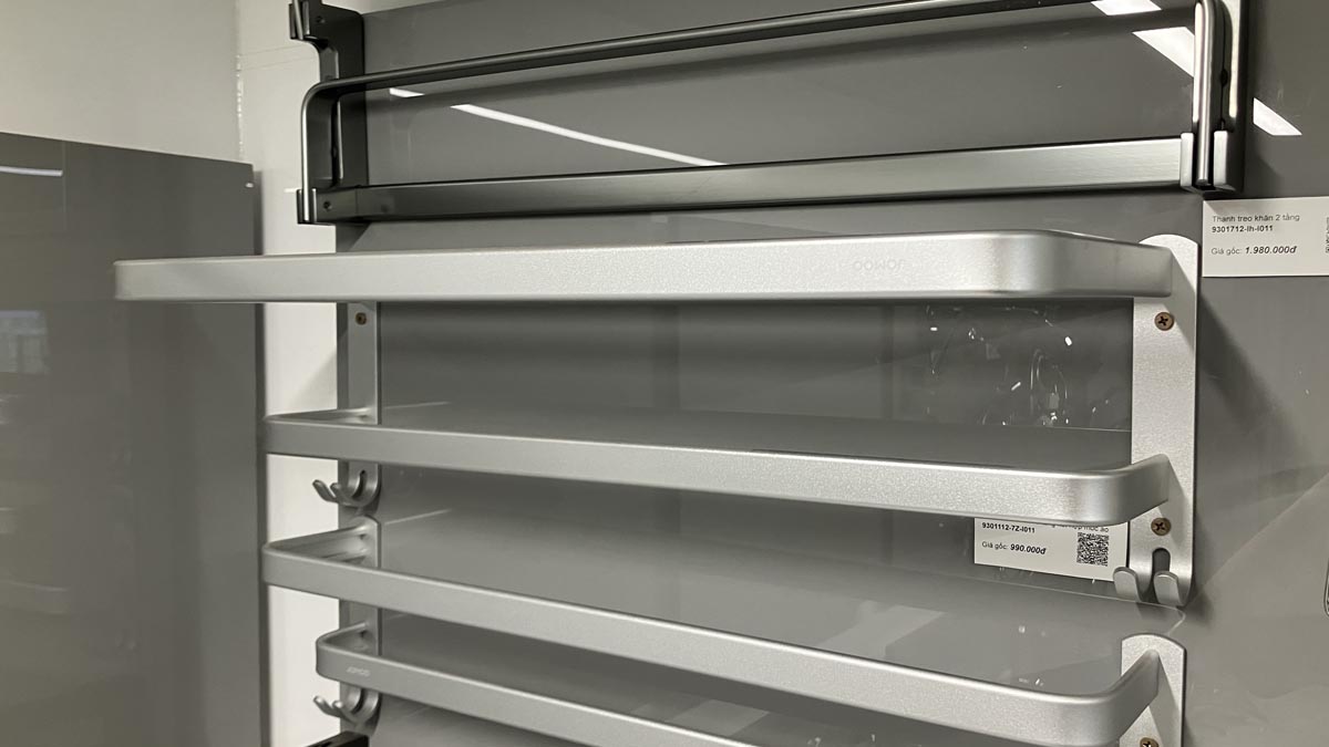 Thanh treo khăn 2 tầng kết hợp móc áo JOMOO 9301112-7Z-I011